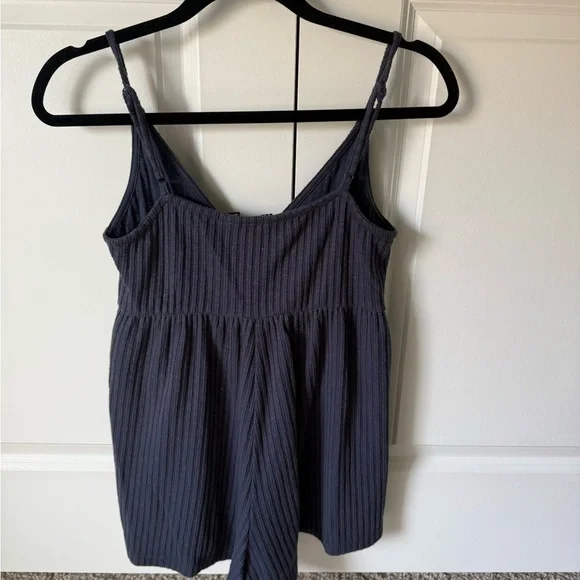 Roxy Dark Blue Button-Front Jumpsuit - Picture 2 of 4